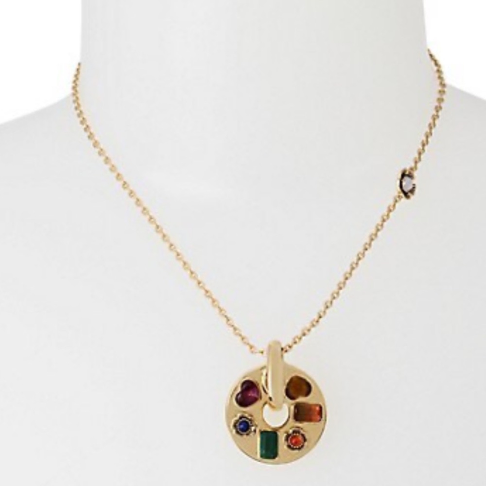New COACH
Gemstone Disc Slider Short Pendant Necklace